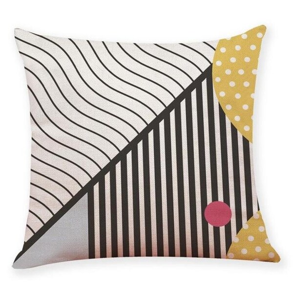 Linen Blend Memphis Style Sofa Throw Pillowcase-A165