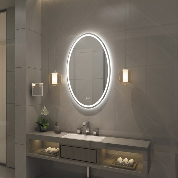 Frameless Wall Mounted LED Bathroom Mirror