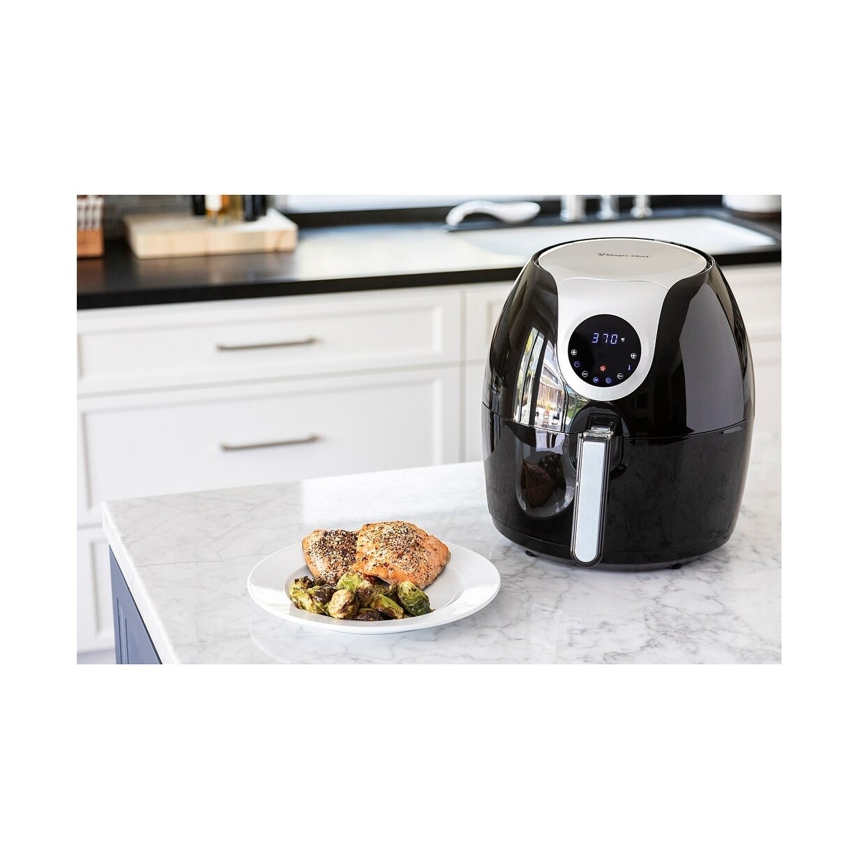 5.6 Qt Airfryer with Recipe Book NewAir Magic Chef XL Air Fryer with Digital Controls Kitchen MCAF56DB 5.6 Qt Airfryer with Recipe Book NewAir Magic Chef XL Air Fryer with Digital Controls Kitchen MCAF56DB