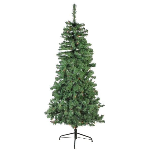 6' Pre-Lit Alberta Pine Slim Artificial Christmas Tree - Multi Lights ...