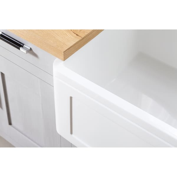 Shop Farmhouse Solid Surface White Stone 36 Inch Single Bowl