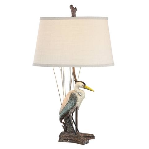Sanibel Coastal Standing Heron Table Lamp - Natural