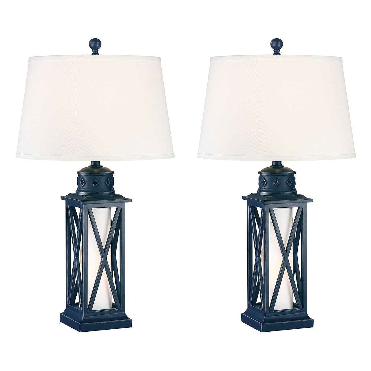 Shop Seahaven Lantern Coastal Table Lamp Navy Blue On Sale