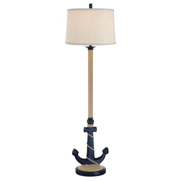 Shop Seahaven Coastal Anchor Floor Lamp Navy Blue On Sale