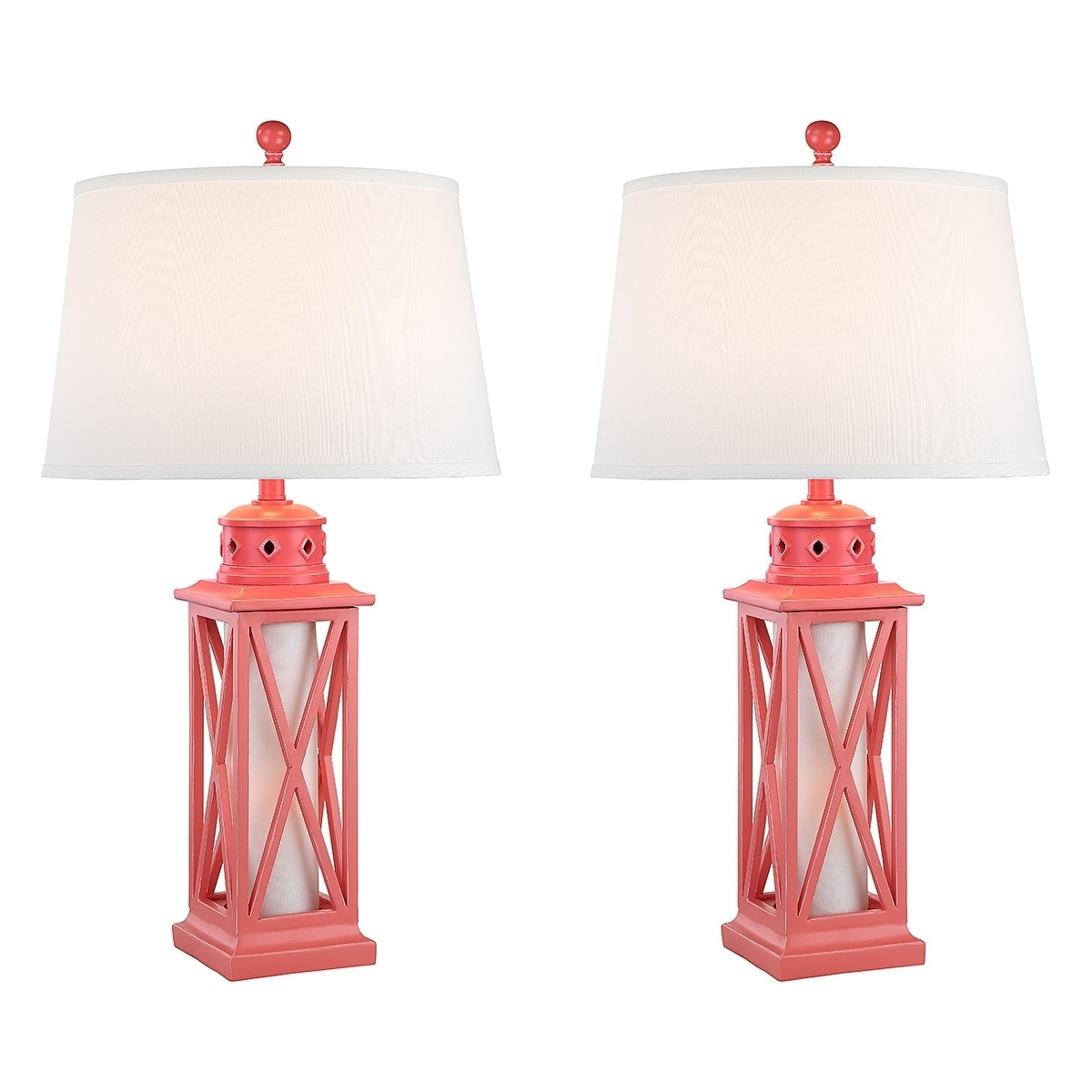 coral colored table lamps