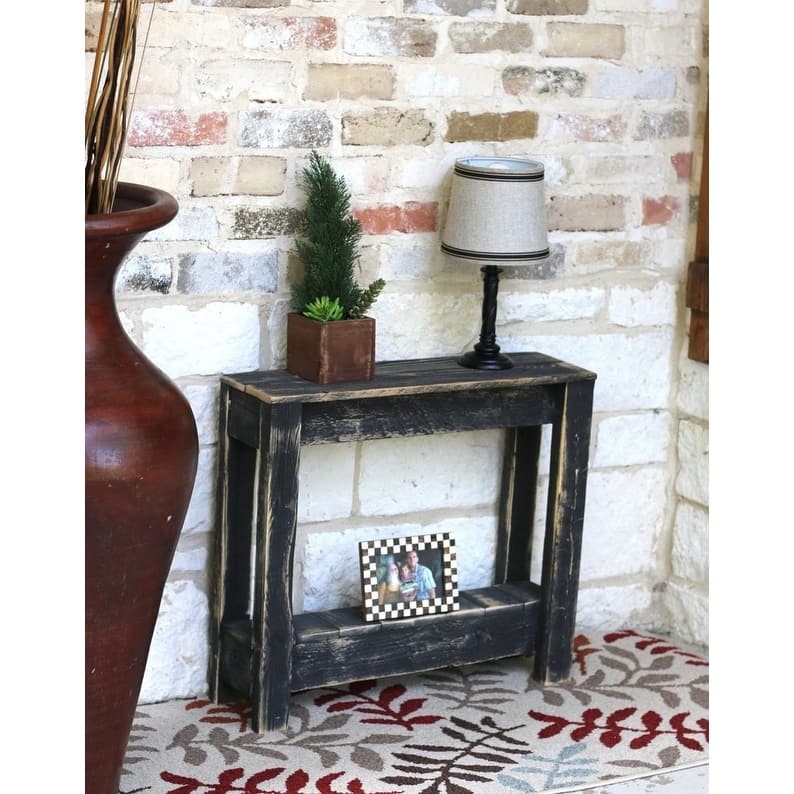 Rustic Bohemian Side Table - Black - Reclaimed Wood