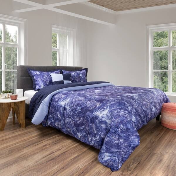 Shop 5 Piece Comforter Set Swirl Design By Windsor Home Blue
