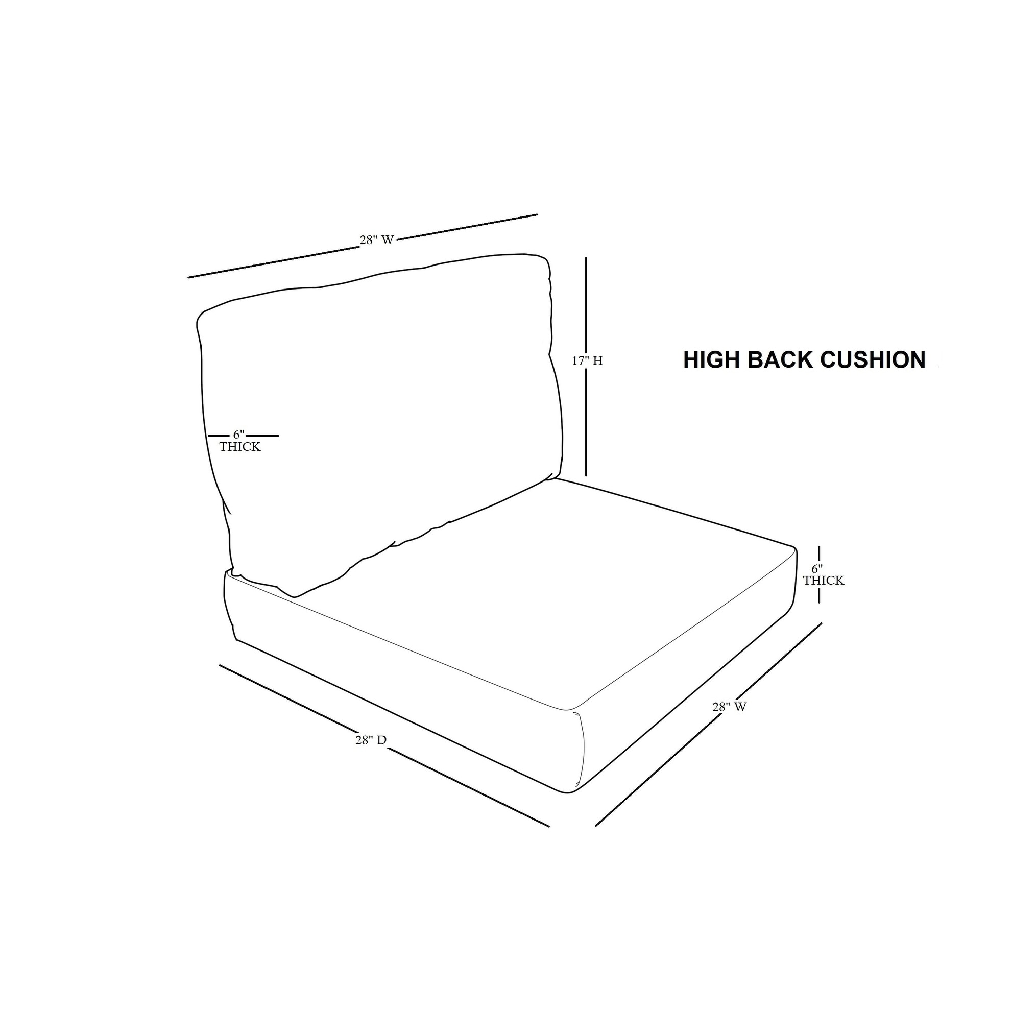 6 Inch High Back Cushions For Chairs Overstock 25436635