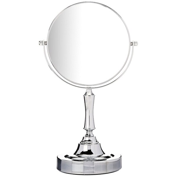 Vanity Mirror, 6-inch Tabletop, Two-Sided Swivel, Chrome - Silver