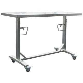 Stainless Steel Adjustable Height Work Table W/ Locking Casters - Bed ...