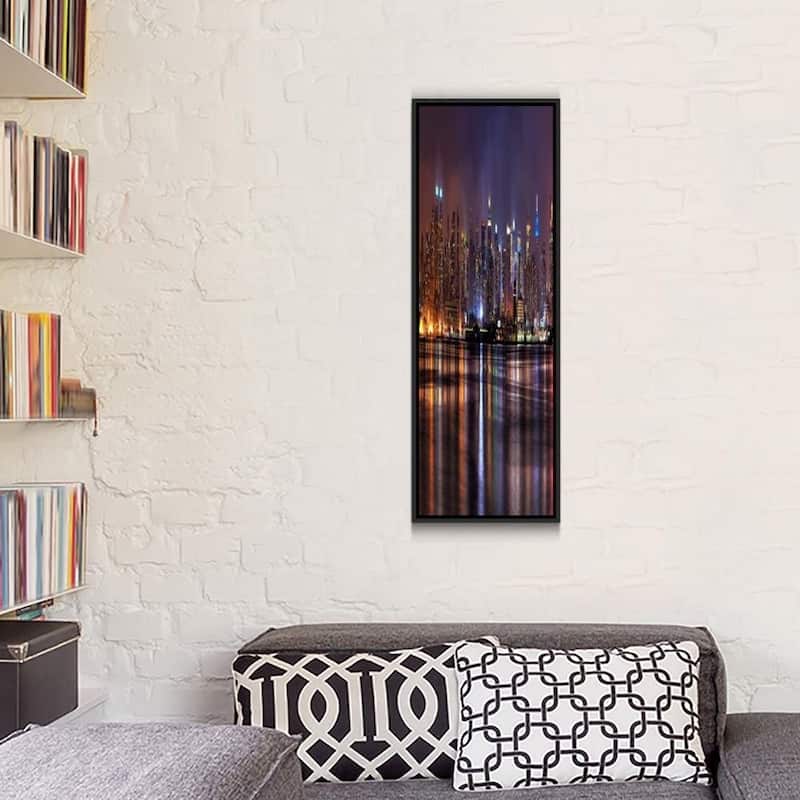 iCanvas ''New York Panoramic Skyline Cityscape (Night)''