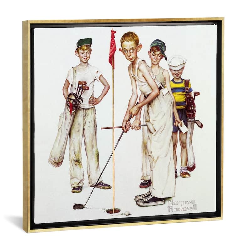 iCanvas ''Missed (Four Sporting Boys - Golf)'' by Norman Rockwell