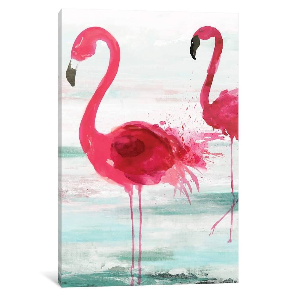 iCanvas ''Beach Flamingoes'' by Aimee Wilson