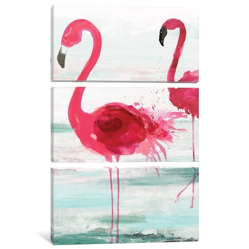 iCanvas ''Beach Flamingoes'' by Aimee Wilson