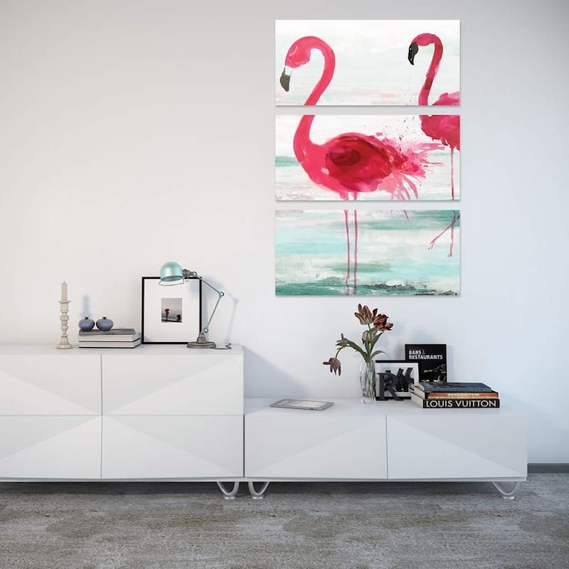 iCanvas ''Beach Flamingoes'' by Aimee Wilson