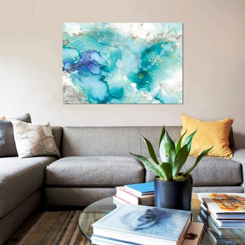 iCanvas ''Teal Marble'' by Carol Robinson