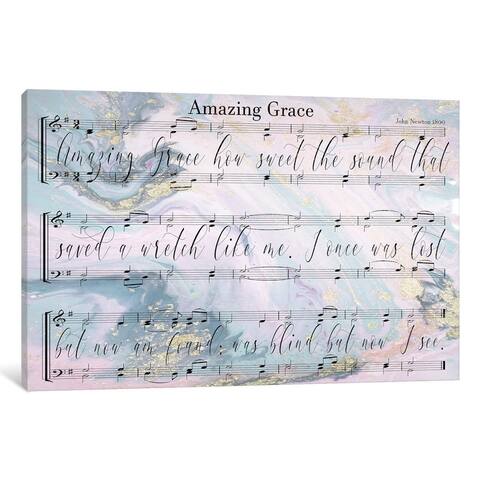iCanvas 'Amazing Grace Lyrics on Sheet Music' by Front Porch Pickins