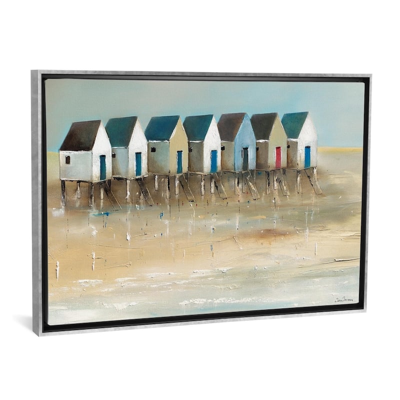 iCanvas ''Beach Cabins I'' by Jean Jauneau