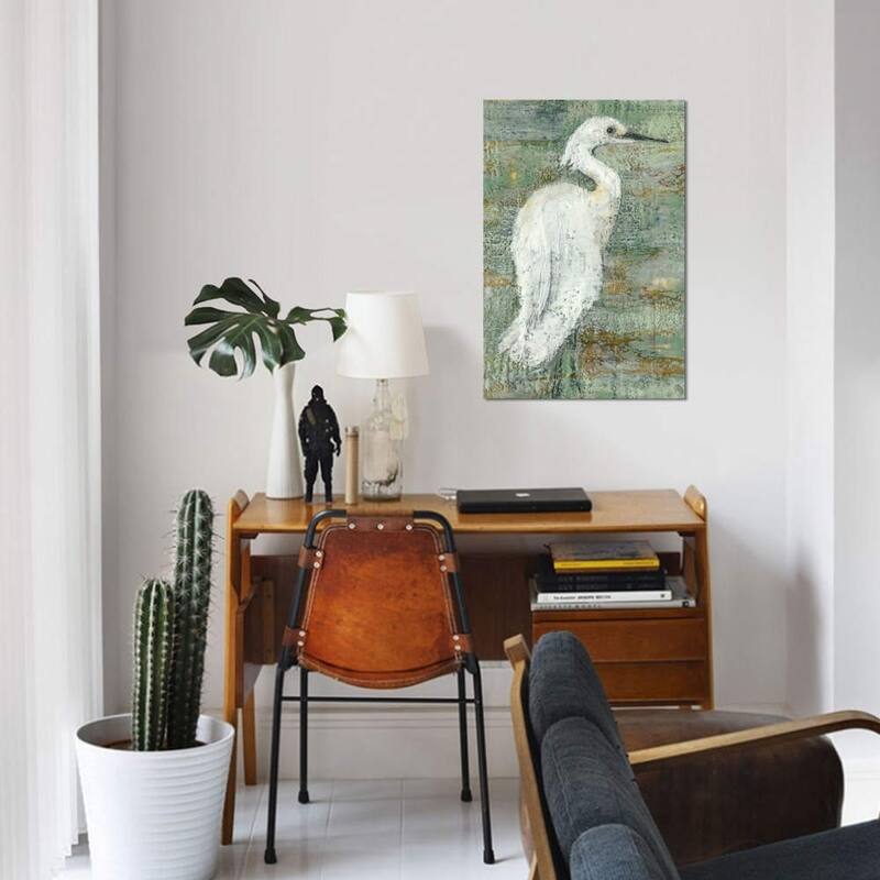 iCanvas ''Textured Heron II'' by Jennifer Goldberger