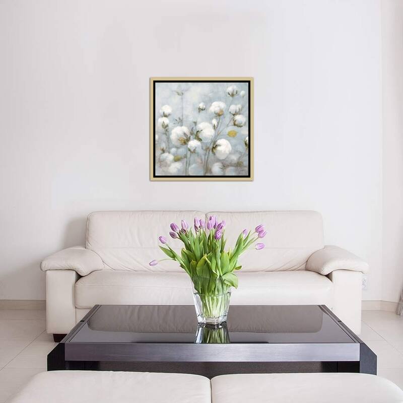 iCanvas ''Cotton Field In Blue Gray Square'' by Julia Purinton