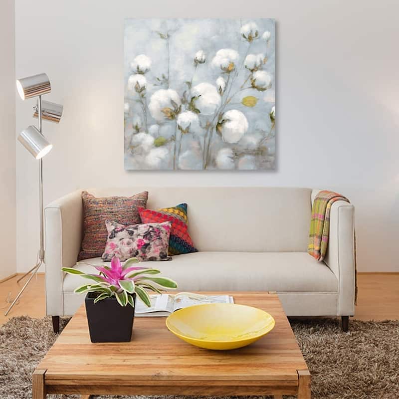 iCanvas ''Cotton Field In Blue Gray Square'' by Julia Purinton