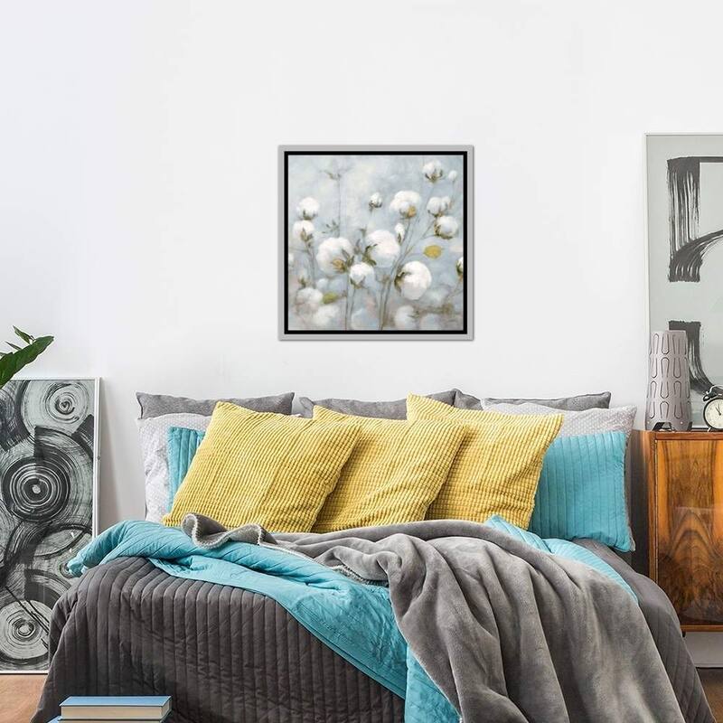 iCanvas ''Cotton Field In Blue Gray Square'' by Julia Purinton