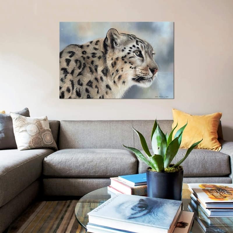 iCanvas ''Snow Leopard IV'' by Sarah Stribbling