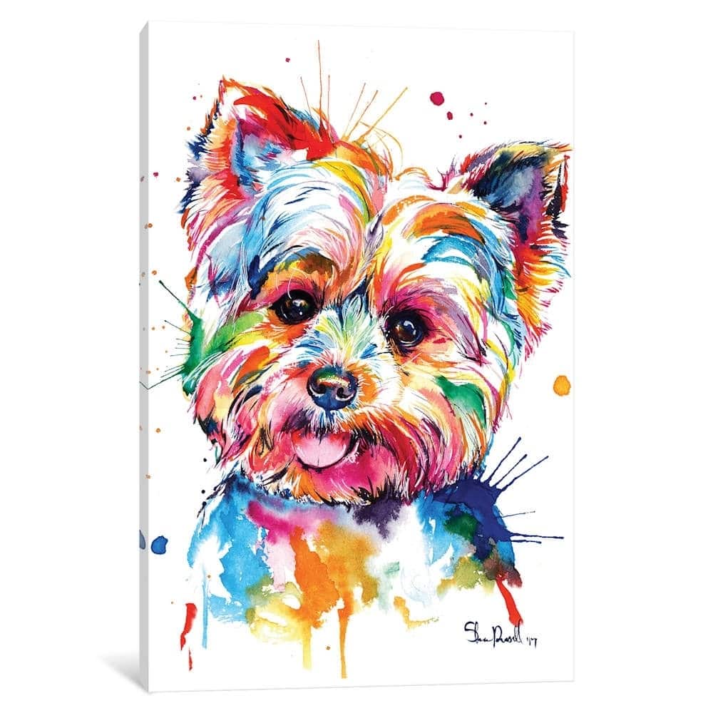 iCanvas 'Yorkie' Multicolor Gallery-wrapped Wall Art by Weekday Best
