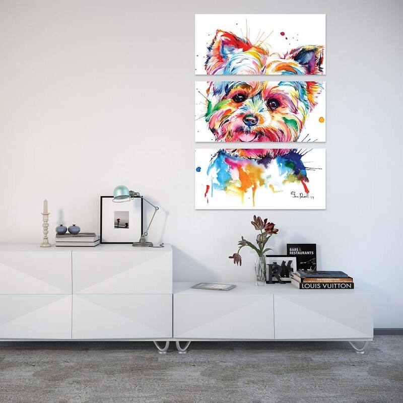 iCanvas 'Yorkie' Multicolor Gallery-wrapped Wall Art by Weekday Best