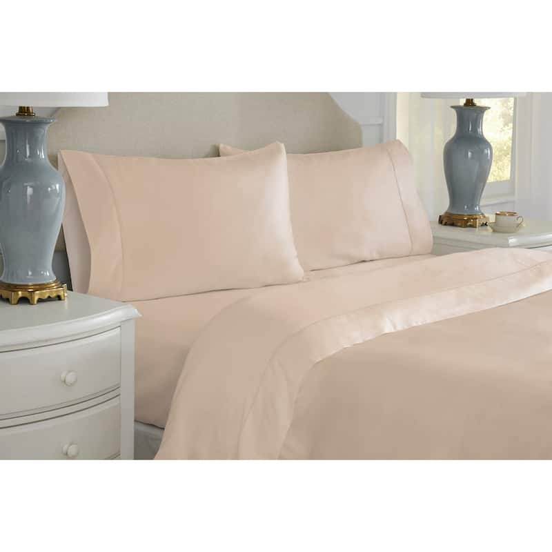 Pointehaven 525 Thread Count Long Staple Cotton Extra Deep Pocket Sheet Sets - King - Champagne