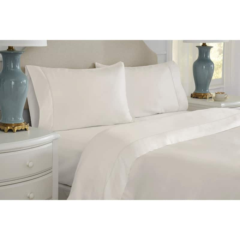 Pointehaven 525 Thread Count Long Staple Cotton Extra Deep Pocket Sheet Sets - King - ivory pearl