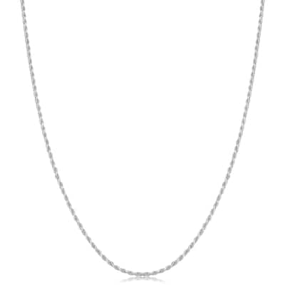 Sterling Silver Diamond Cut Rope Necklace 14-30inches (1.1 millimeters)