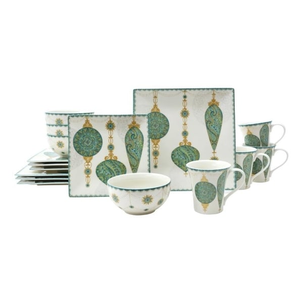 Constantina Turquoise 16 Piece Dinnerware Set