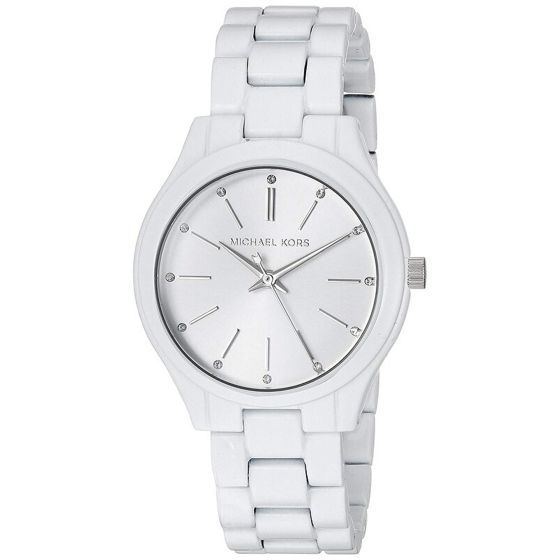 michael kors slim runway coated stainless steel watch