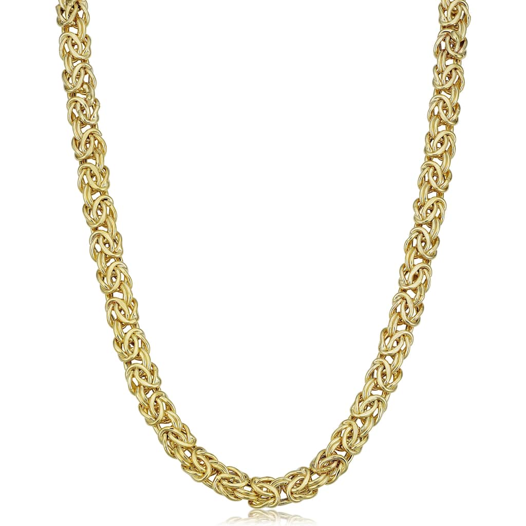10k Yellow Gold 6 millimeter Byzantine Necklace (18 inches)