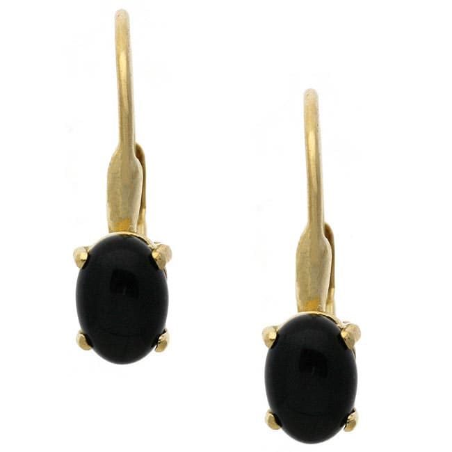 Glitzy Rocks 18k Gold Over Sterling Silver Oval Onyx Earrings Free Glitzy Rocks 18k Gold Over Sterling Silver Oval Onyx Earrings