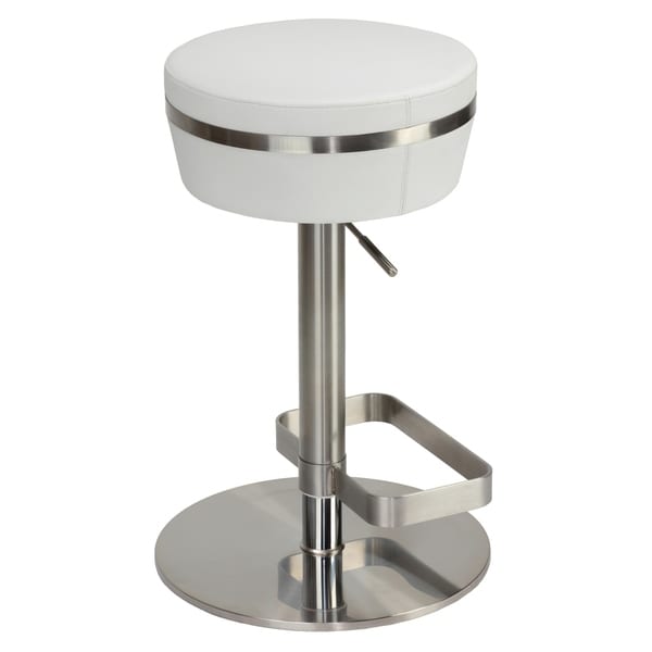 Cortesi Home Zeus Counter-Height Stool in Brushed Stainless Steel