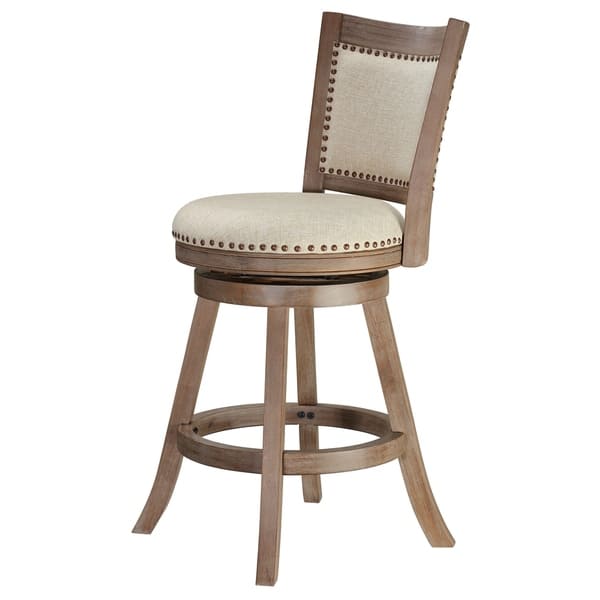 The Gray Barn McNiven Beige Swivel Seat Counter Stool - Bed Bath ...