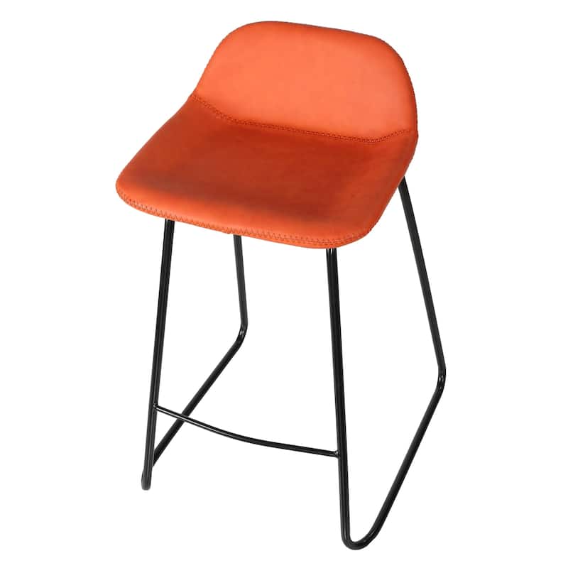 Cortesi Home Ava Counterstools in Terracotta Faux Leather