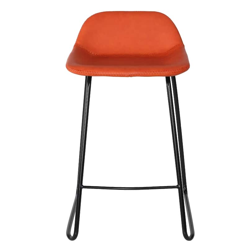 Cortesi Home Ava Counterstools in Terracotta Faux Leather