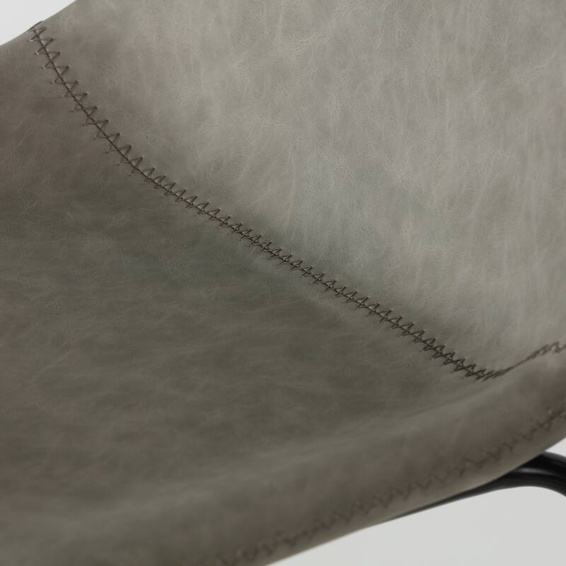 Cortesi Home Ava Counterstools in Grey Faux Leather (Set of 2) - 24" seat