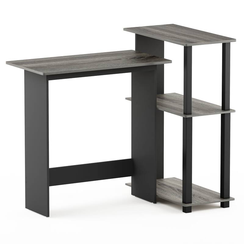 Porch & Den Dunckley Wood Corner Computer Desk and Bookshelf