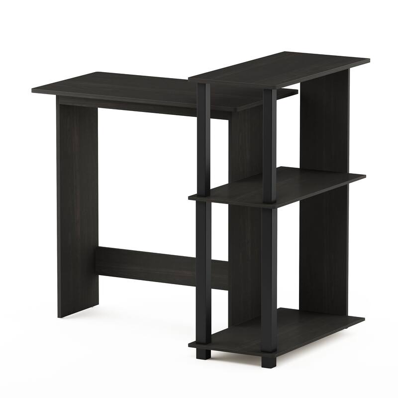 Porch & Den Dunckley Wood Corner Computer Desk and Bookshelf
