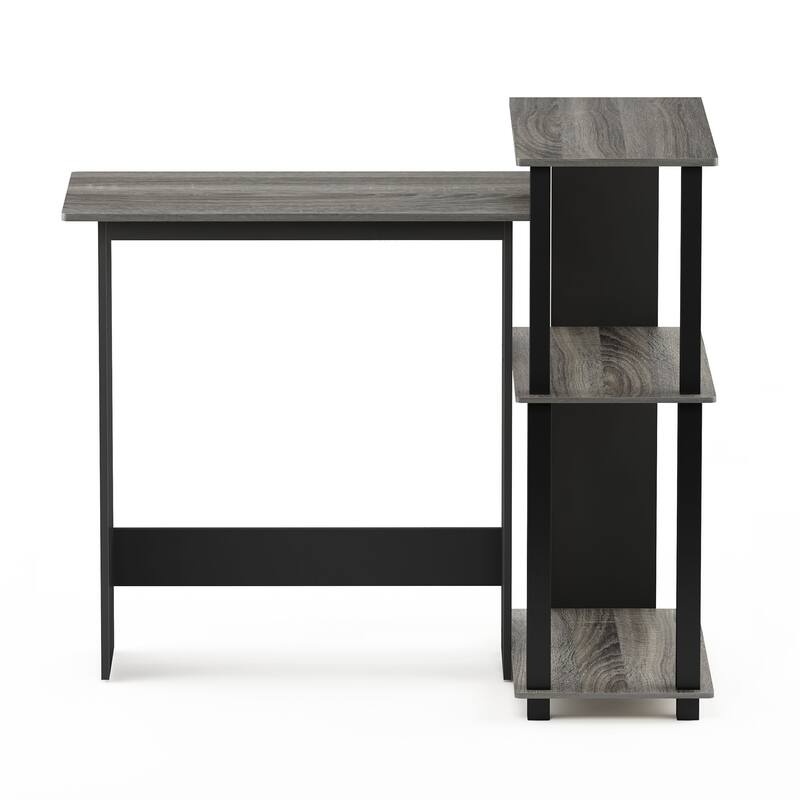 Porch & Den Dunckley Wood Corner Computer Desk and Bookshelf