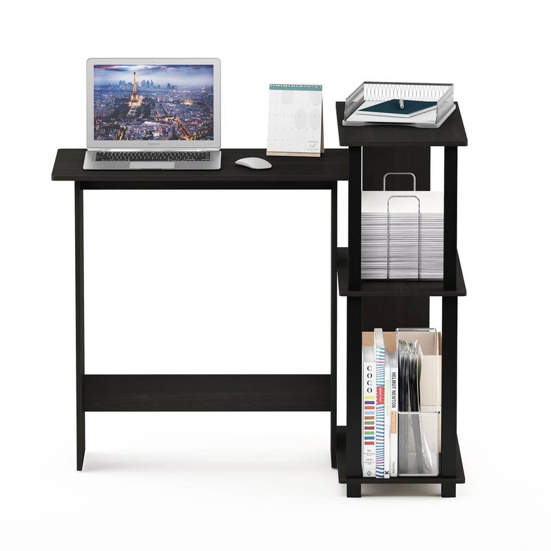 Porch & Den Dunckley Wood Corner Computer Desk and Bookshelf - Brown