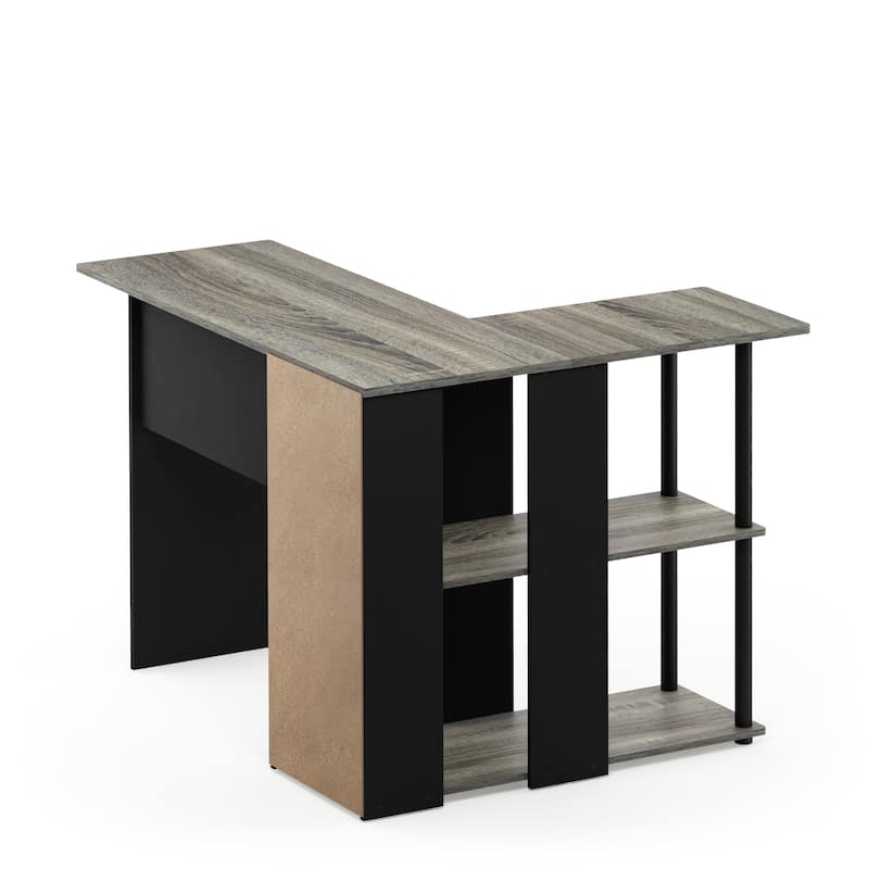 Porch & Den Dunckley Contemporary L-shaped Corner Desk with Bookshelf