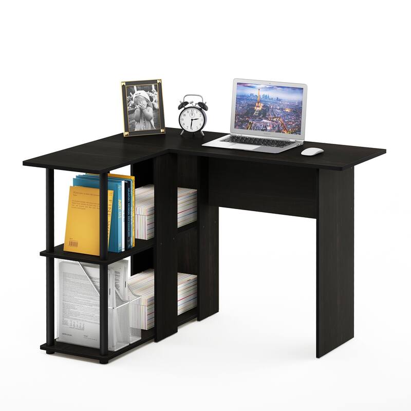 Porch & Den Dunckley Contemporary L-shaped Corner Desk with Bookshelf