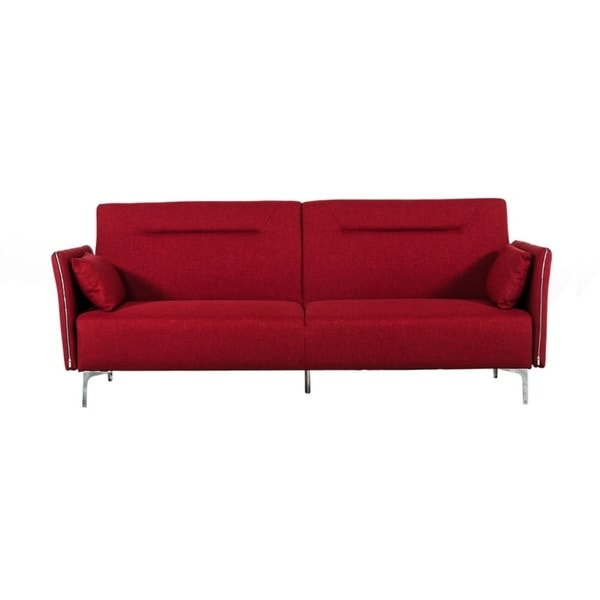 Homeroots Furniture Modern Red Fabric Single Sofa With