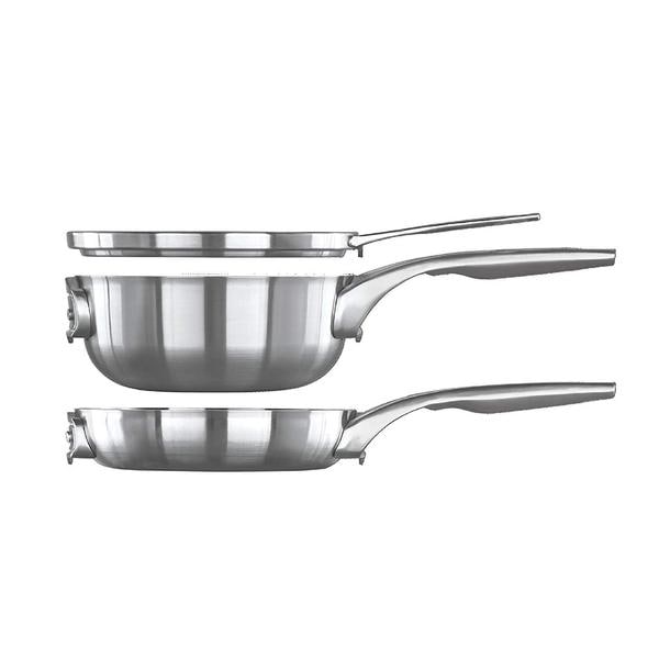 calphalon premier space saving stainless steel 10 piece cookware se