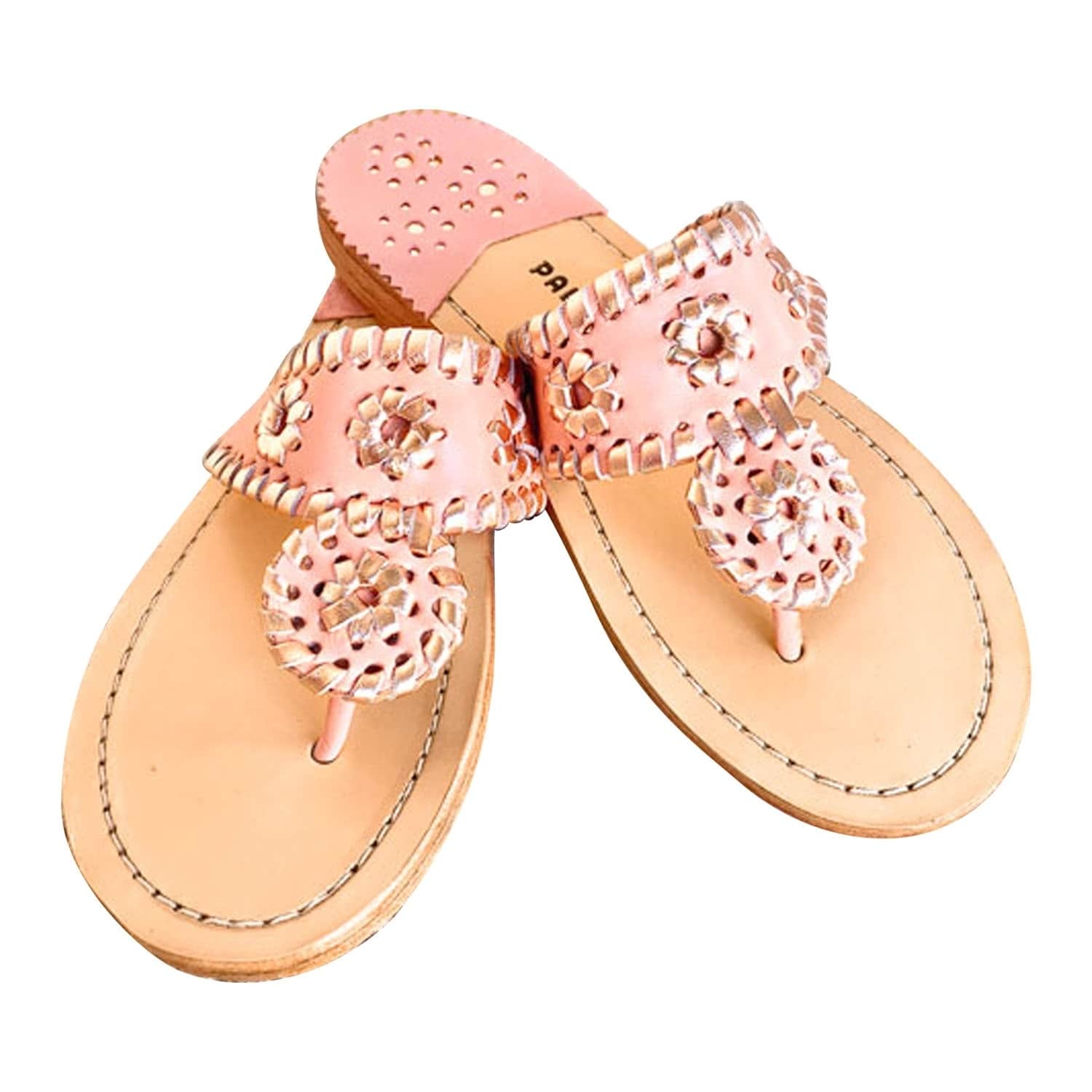blush leather sandals